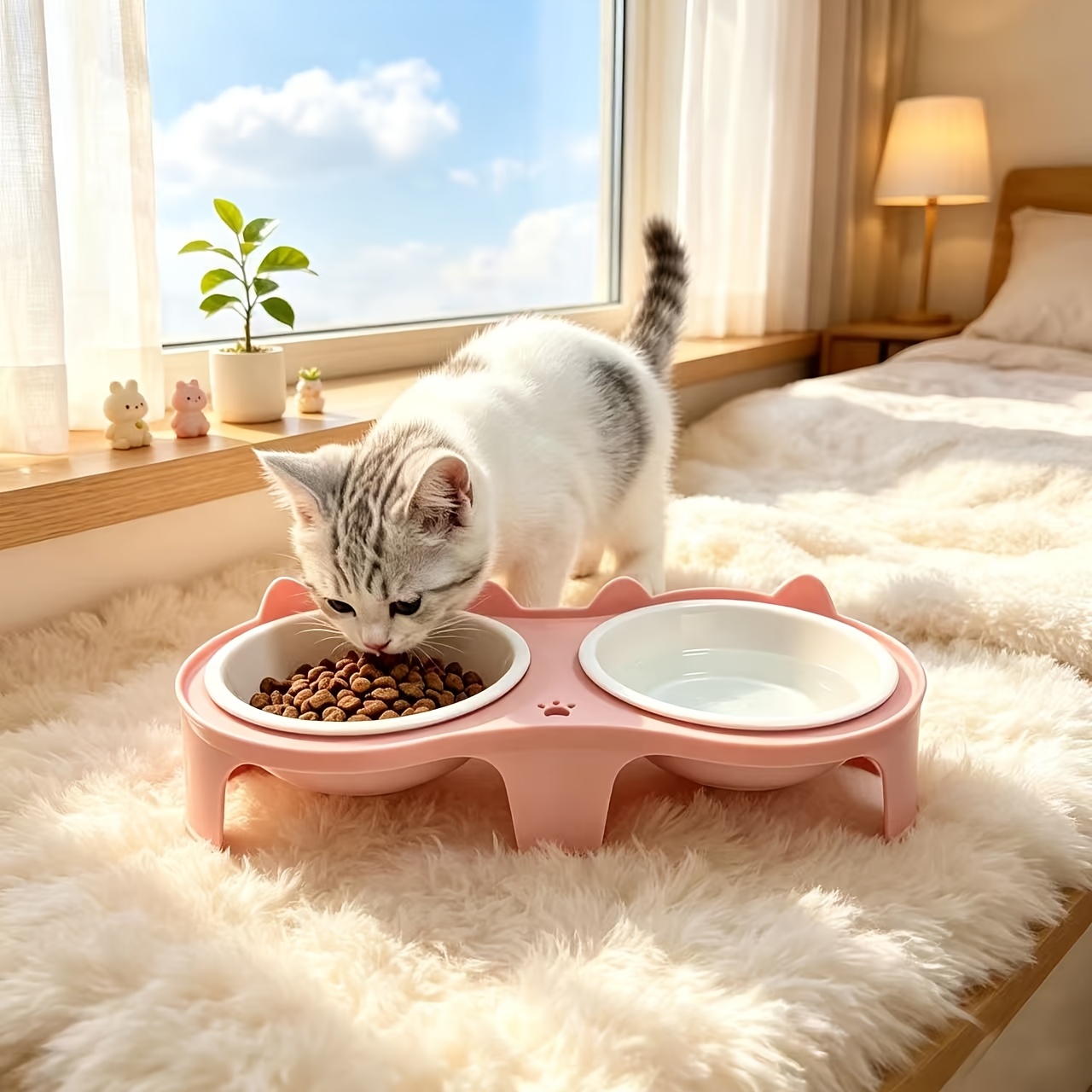 2026 New Anti-Tilt Pet Bowl with Neck-Protecting Design