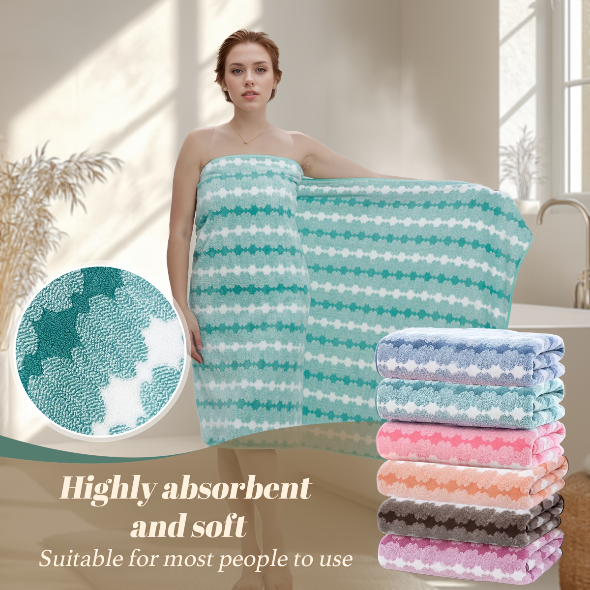 1pc extra large bath towel for woman ultra soft ultra absorbent quick drying wash cloths