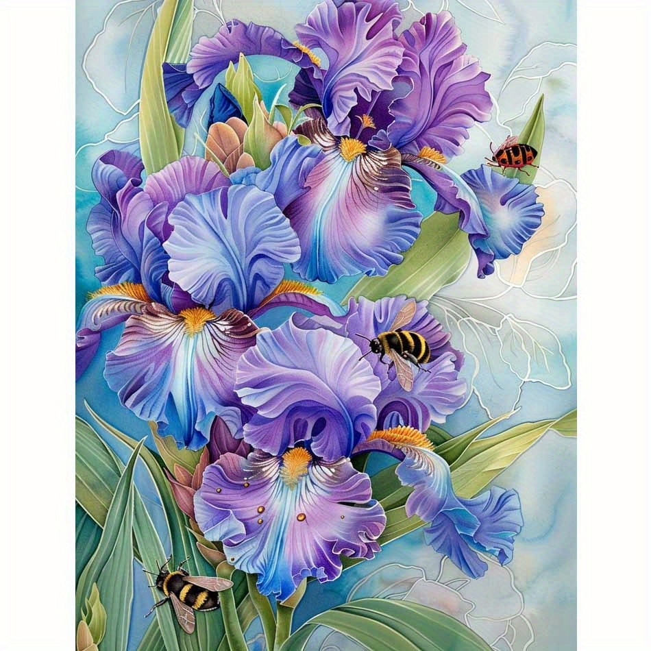 TEMU Paint By Number For Adults Beginner, Diy Gift Canvas Painting Kits, Flowers And Insects Oil Painting Kit, Diy Paint Adult Crafts For Gift Home