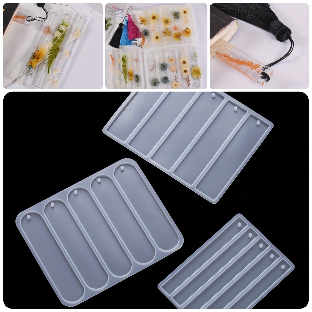 

Diy Rectangle Bookmark Silicone Mold For Epoxy Resin Casting - Clear Craft Accessory