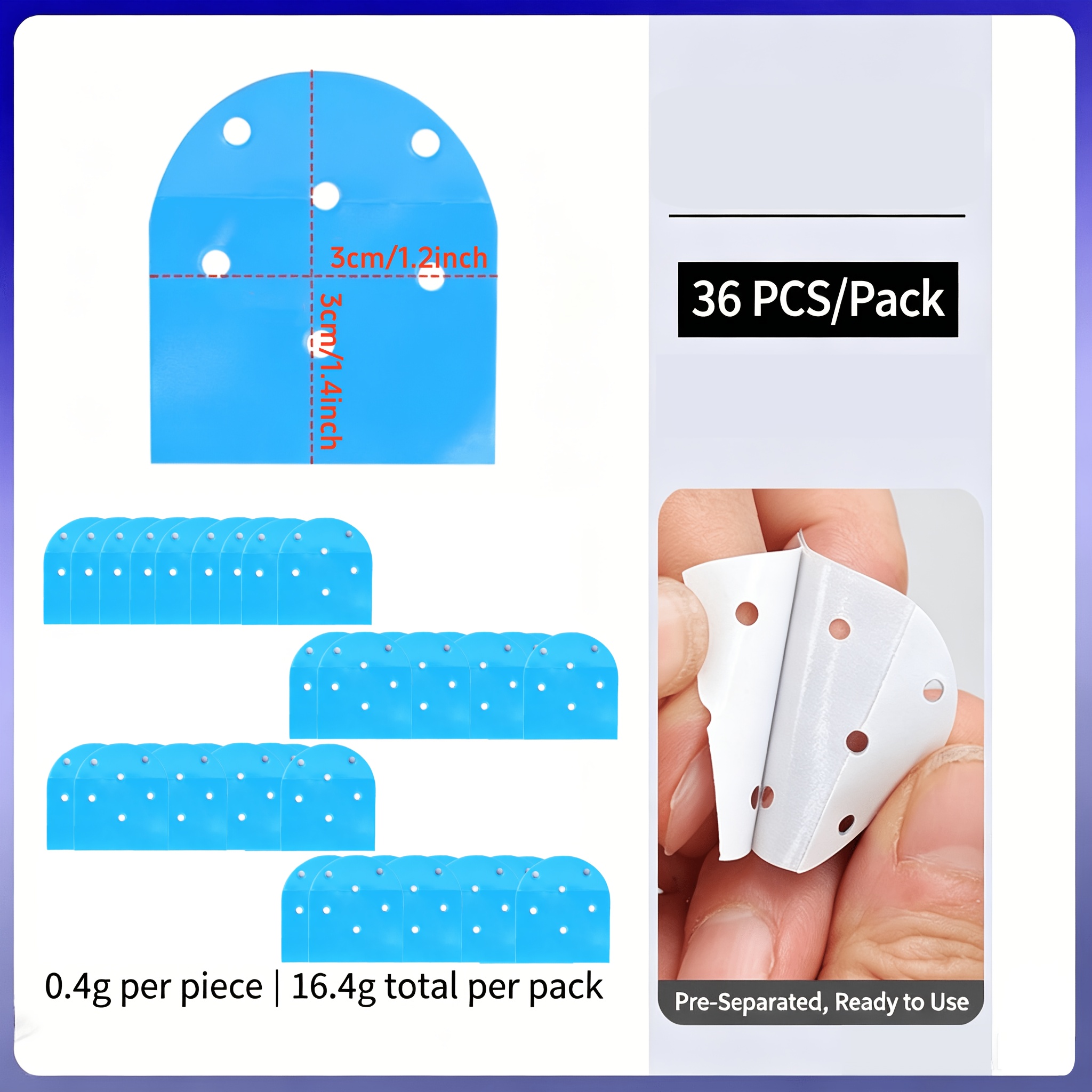 TEMU 36 piezas de cinta adhesiva de cara para pelucas, tiras de pelo transparentes de C precortadas, cinta para pelucas de encaje, herramienta de