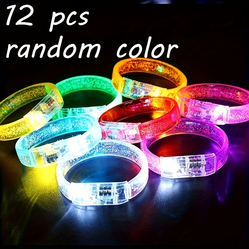 6 12pcs led light up bracelets vibrant random colors ideal for concerts nightclubs parties birthdays and carnivals bright party additions bracelets dark party supplies   halloween christmas and party decorations