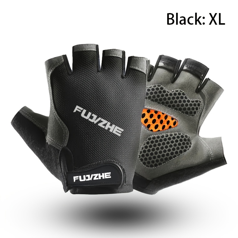 TEMU 1 Pair Of Men's Anti-slip Sports Gloves With Closure, Breathable Mesh And , Suitable For Cycling, Gym, Weightlifting, Dumbbells, Barbell -