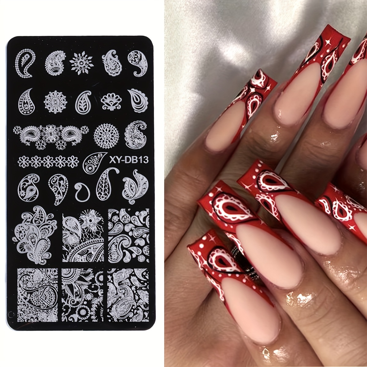 Nail Art Stamping Plate Flower Leaves Love Heart Y2k Snake Temu