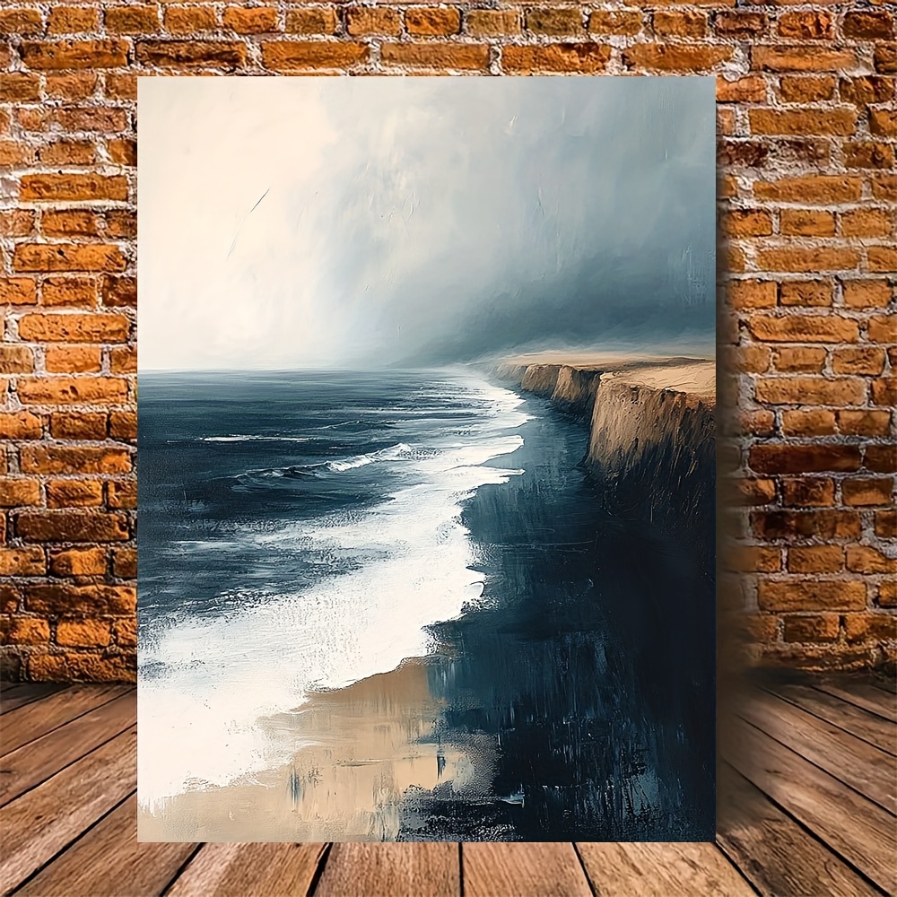 Stampa Su Tela Con Paesaggio Marino Sulla Spiaggia Incorniciato: Arte Murale Minimalista Sulla Costa - Italia