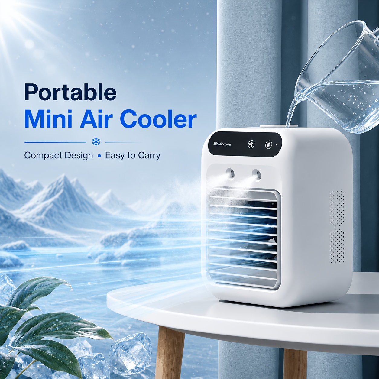 Portable Mist Fan With Humidifying Function, Compact Desktop Cooling Fan For Home And Office, Quiet Personal Fan For Comfortable Everyday Use