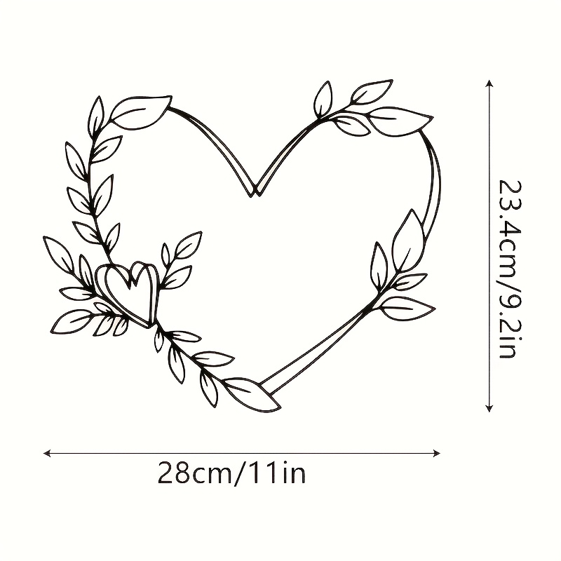 Elegant Metal Deco, Ye Design - Black Hollow Heart Decorating, Perfect For Home Office Indoor And Outdoor Spaces | Minimalist Wall Sculptures And Metal Murals, Large Wall Decorating