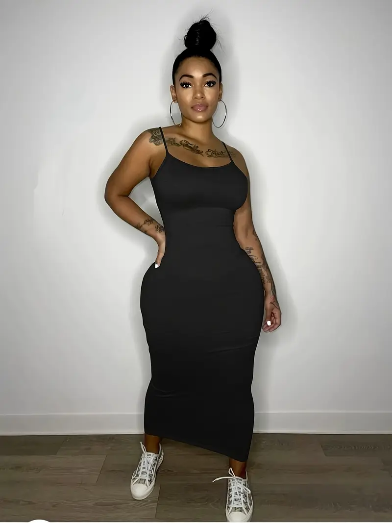 womens bodycon long slip dress spaghetti strap summer maxi - Temu womens bodycon long slip dress spaghetti strap summer maxi - Temu
