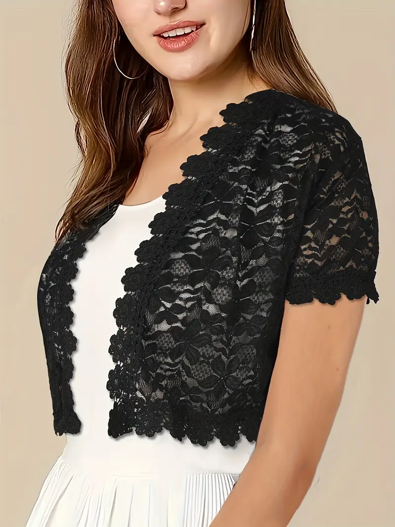 elegant short sleeved lace jacket ladies banquet women's - Temu Norway elegant short sleeved lace jacket ladies banquet women's - Temu Norway