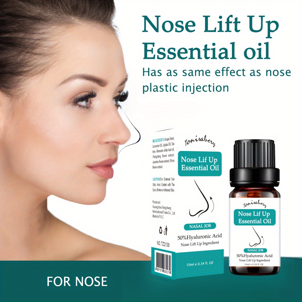 

10ml Facial Nose Essence Oil With 50% Hyaluronic Acid, Lavender And Grape Seed Oil, Moisturizes And Nourishes Nose Skin.