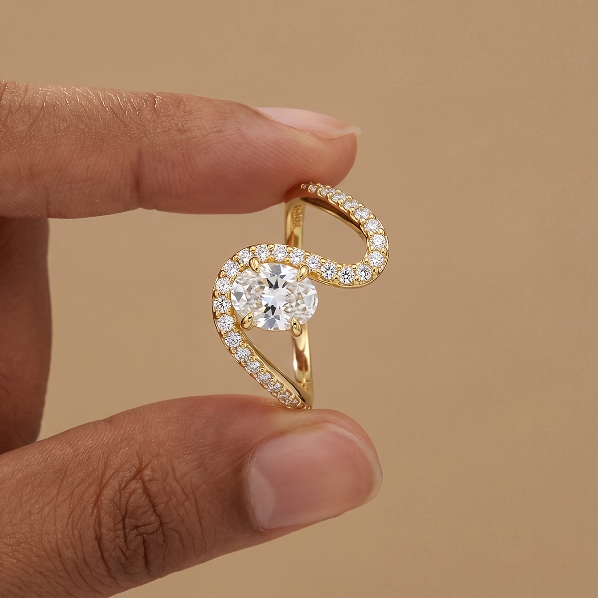 Luxury Exquisite Egg-shaped Rings Wave Promise