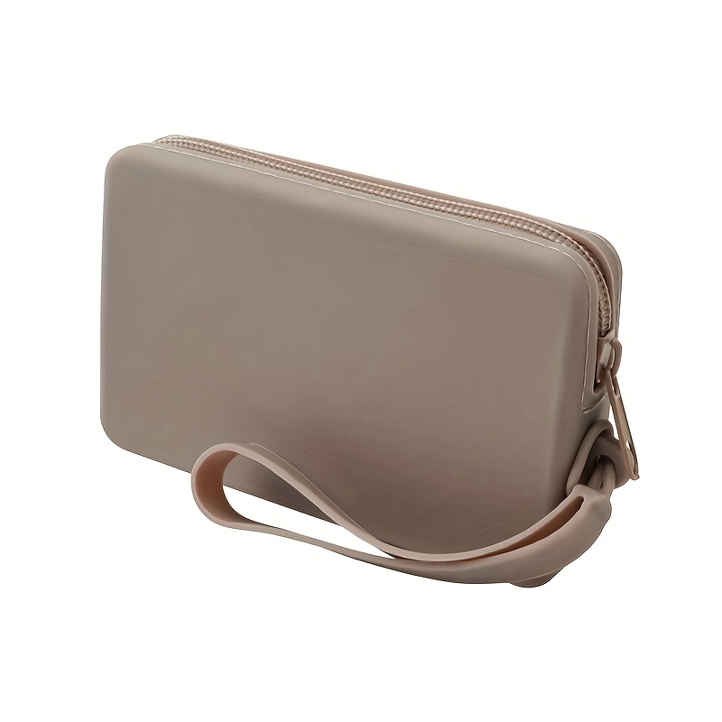 TEMU Porte-cartes en Silicone Portable, Pochette de Rangement pour Documents avec Porte-clés Design Câble d'Écouteurs – Haute Qualité et Durable