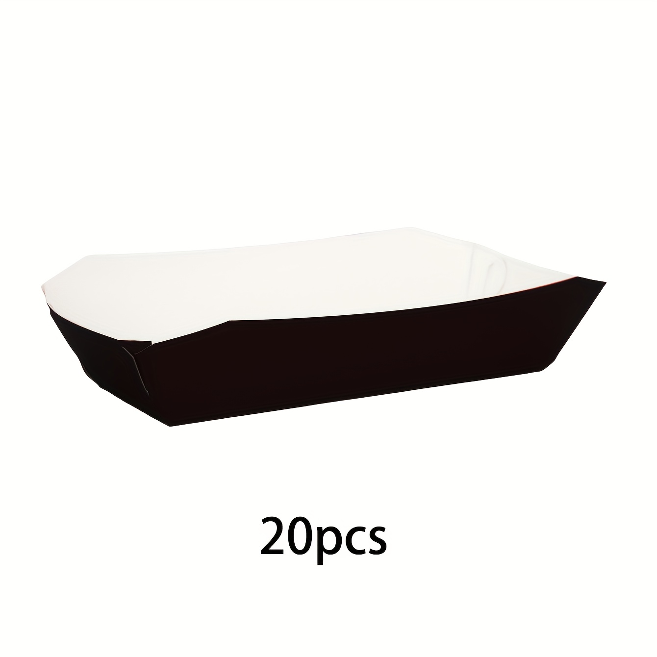 Image of 10pcs/20pcs/50pcs " Paper Hot Dog Trays Solid Black Paper Food Boats Hot Dog Holders Food Plates Party Packs Serving Trays For Carnivals Parties Dinner