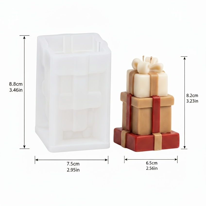 TEMU Silicone Mold Compatible For Clay/candle/resin/soap Making - 3 Bow Gift Box Shape With Bow Accent Suitable For Diy Crafts, Epoxy Resin Molds For
