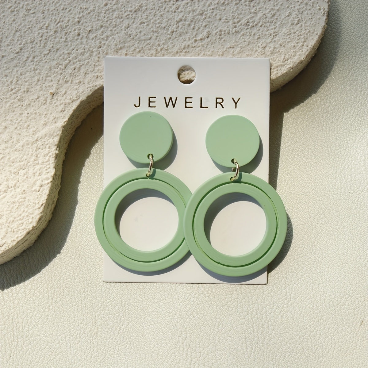 TEMU 1 Pair Women's Vintage Elegant Drop Earrings - Mint Green Circular Hoops, Lightweight Everyday & Formal Jewelry Gift For Women, Accessories,