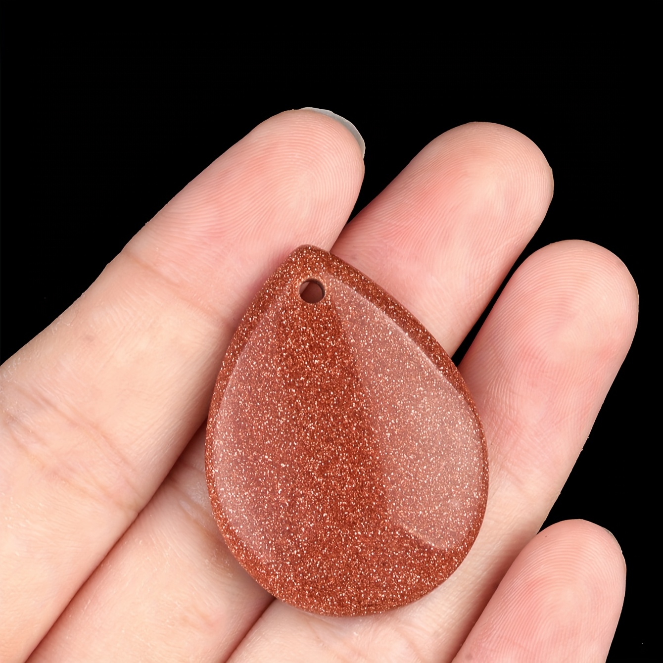 Multicolor Natural Stone Water Drop Pendant Necklace
