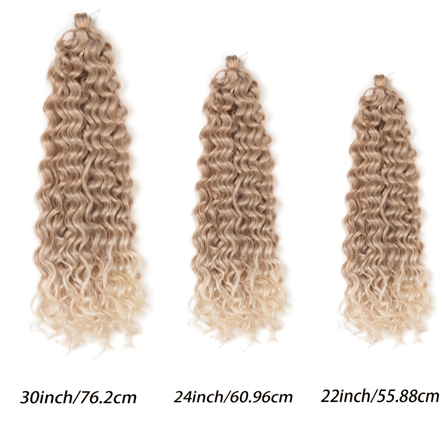Image of 4pcs (4pcs) Pre-looped Bohemian Crochet Braids Hair Extensions Suitable For Women - Synthetic Curly Crochet Braiding Hair With Waves, Pre-looped Braids For Dreadlock Extensions, Beach, Braiding
