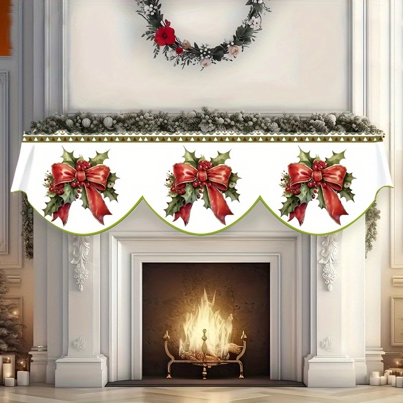 

Christmas Fireplace - Bow & , Table For Decor, "x78.7