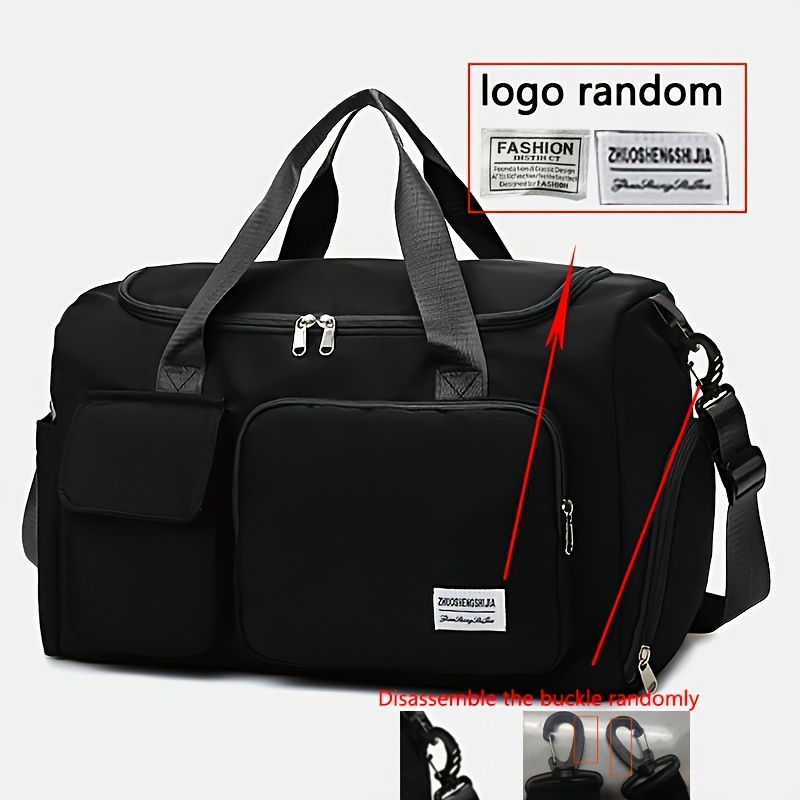 TEMU Women's Sports, Travel And Fitness Bag, Short-distance Handbag With Large Capacity, Lightweight Storage Luggage For Business Trips, Random Logo