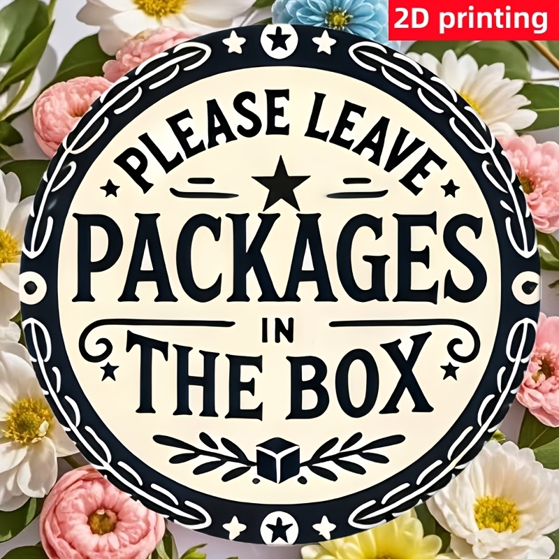 

1 Vintage-style 'please Leave Packages In The Box' Wooden Sign - Floral & , Wall Hanging Decor For Home, Cafe, Restaurant, Porch - Ideal Gift For , Gift Box