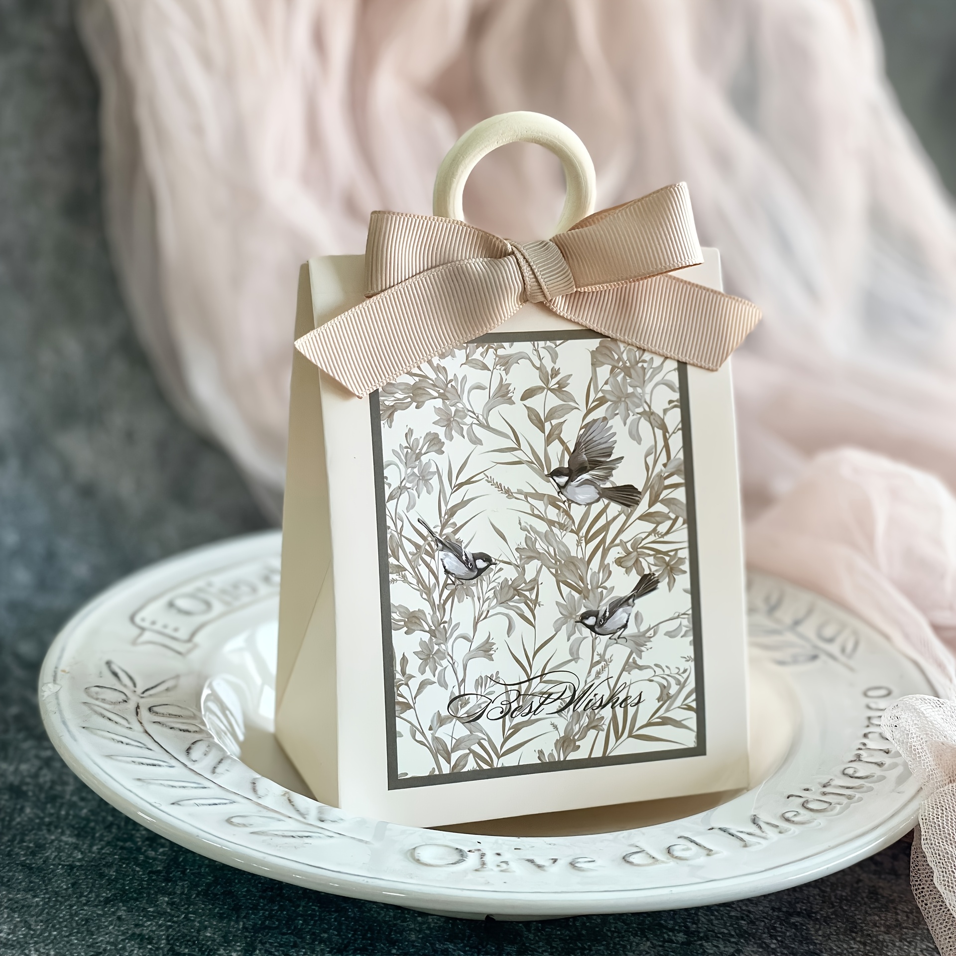 TEMU 20 Luxurious Vintage Gift Bags With Floral And Bird Prints In A Vintage Style, High-quality Gift Boxes Suitable For Weddings, Birthdays, Baby