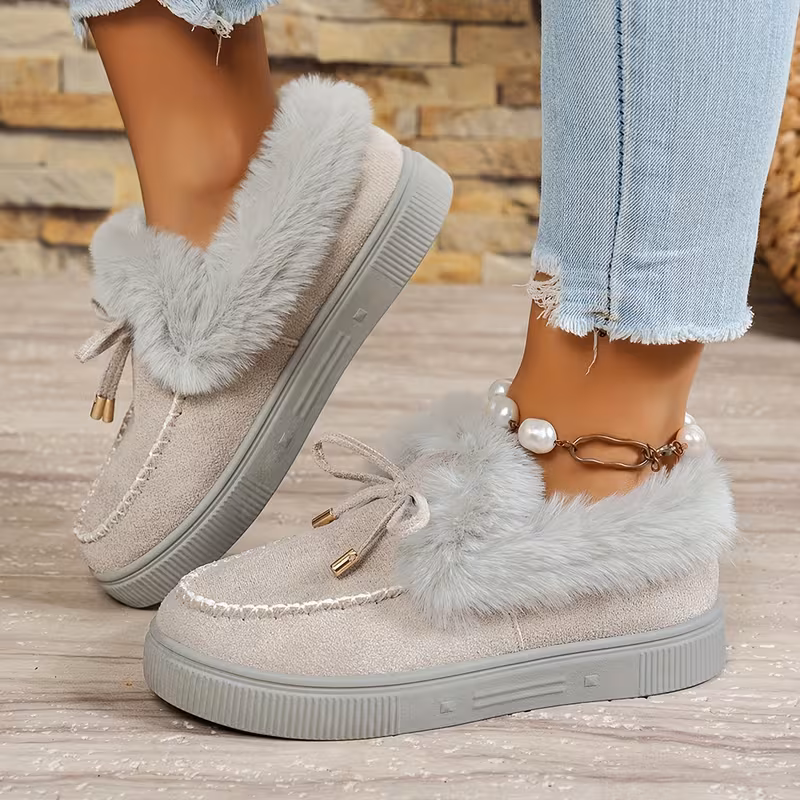 womens fleece lined slippers warm and comfortable leopard print insulated shoes womens winter footwear Product details 5