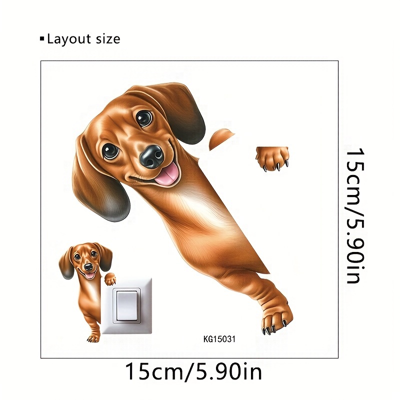 A Cute 1pc Dachshund Wall Switch Sticker, Featuring A Vinyl Decal, Perfect For Bedrooms And Bathrooms, Easy To Apply And Remove, An Aesthetic Home Decoration, Room Decor, Enhancing Your Home
