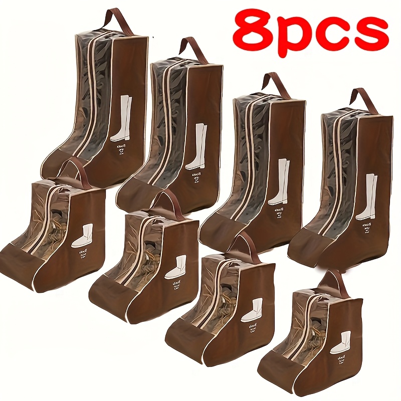 TEMU 8pcs Portable Travel Shoe Storage Bags, Household Shoe Organizer Bags, Boot Shoe Covers, Stackable And Hangable
