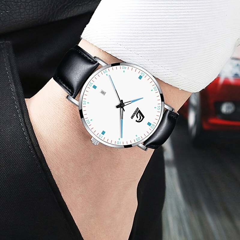4pcs Men's Stylish Business Quartz Watch Set