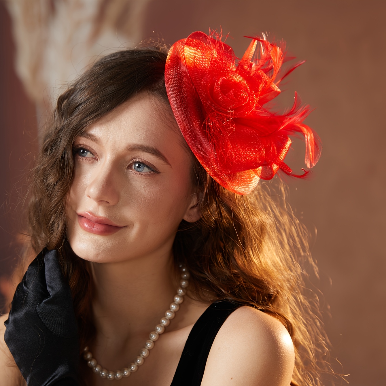 Vintage Structured Hat with Feathers Mesh Ribbon Embellishment Vintage Wide Brim Straw Hat With Feather, Picture Hat, 1960s  main image 4