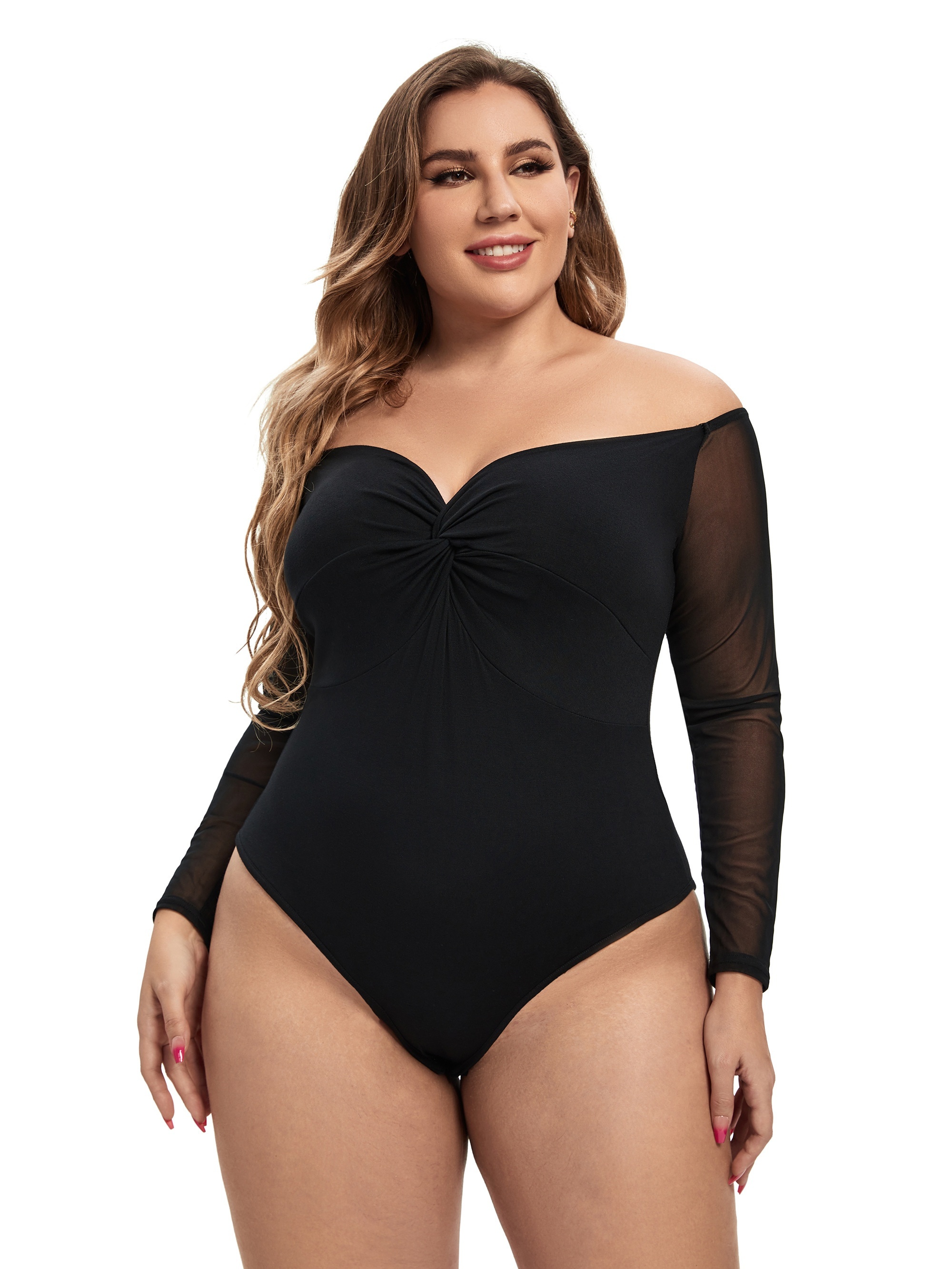 twist front long sleeve bodysuit