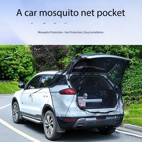 item picture suv rear tent ventilation heat insulation mosquito net mesh car tailgate anti mosquito net screen self driving tour mosquito repellent insect repellent mesh bag outdoor camping trunk net cover sunshade tent outdoor self driving tour car side tent ca