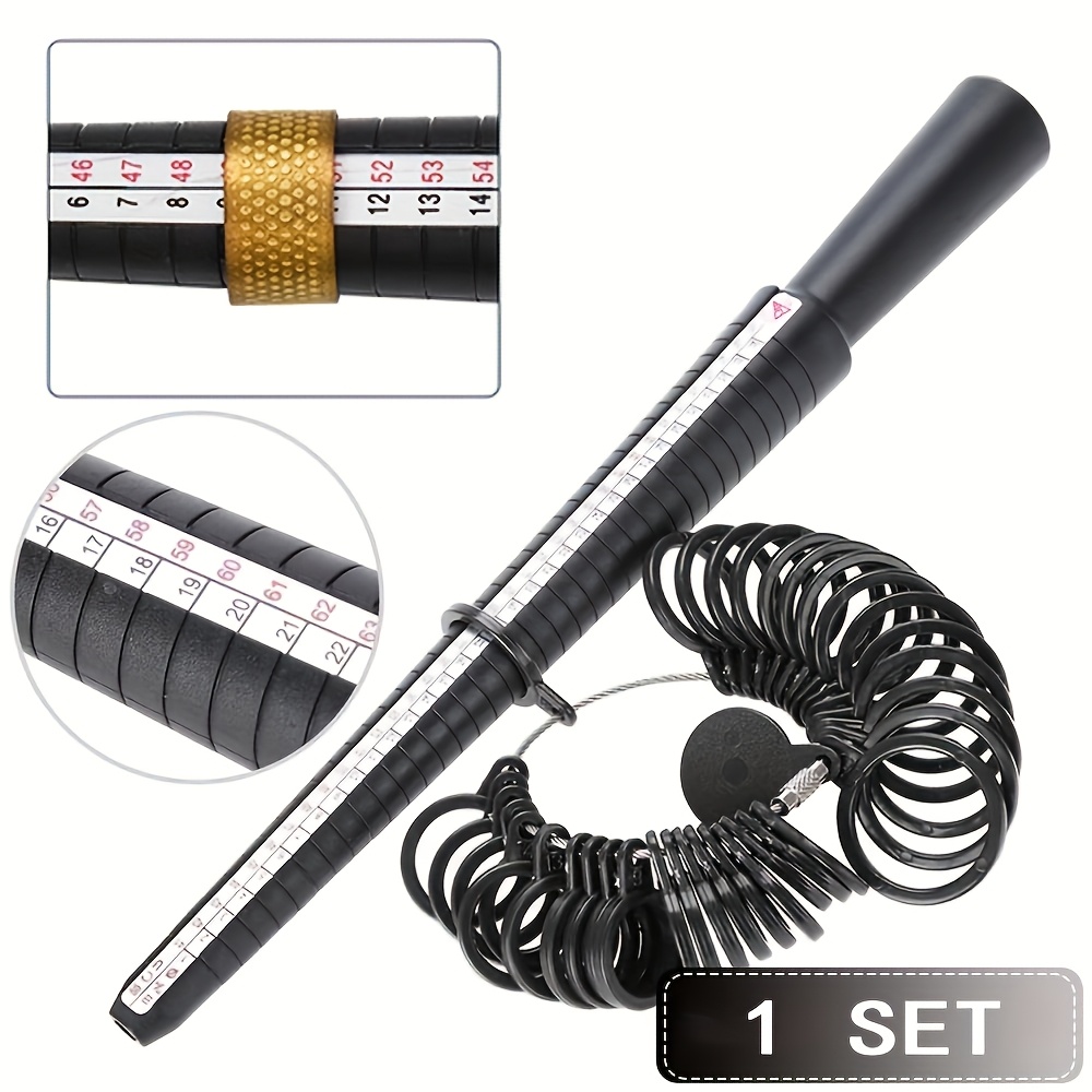E-shop 1 Set Ringgrößenmesswerkzeug für Damen und Herren - Einfach Ringgröße in UK/US/EU/HK präzise messen - Benutzerfreundliches Finger Ringmaß-Set