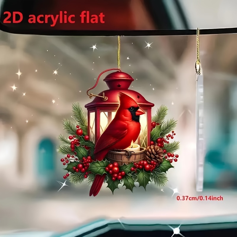 

Modern Acrylic Lantern Christmas Ornament - 1pc Animal-themed Decoration, General Fit For Festive Occasions, Non-electric Hanging Holiday Wreath Accent, Keychain-style Party Favor