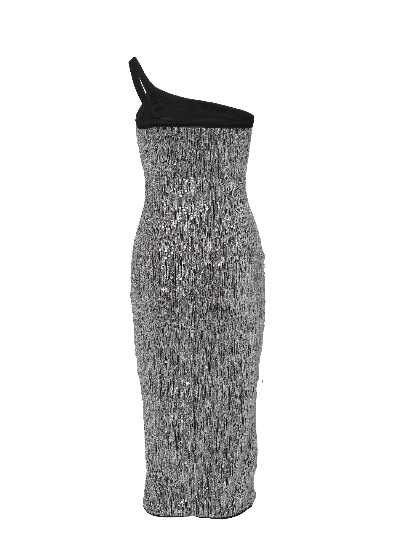 single shoulder metallic thread sequined bodycon dress - Temu Cyprus
