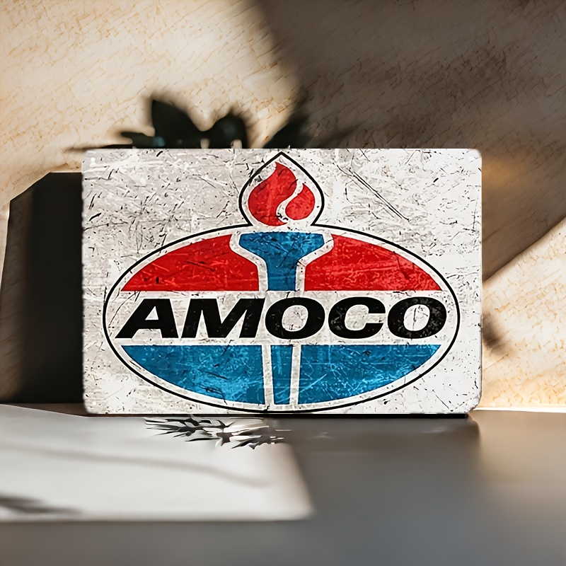 Vintage Amoco Gasoline Tin Metal Signs Home Décor 8x12 Retro Wall