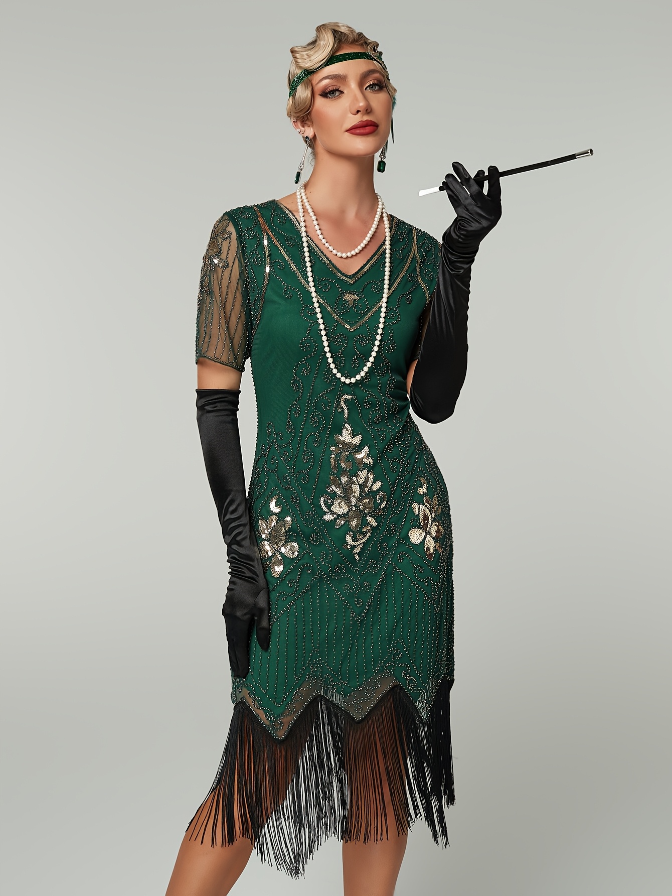 plus size plus size 1920s vintage sequin dress themed - Temu