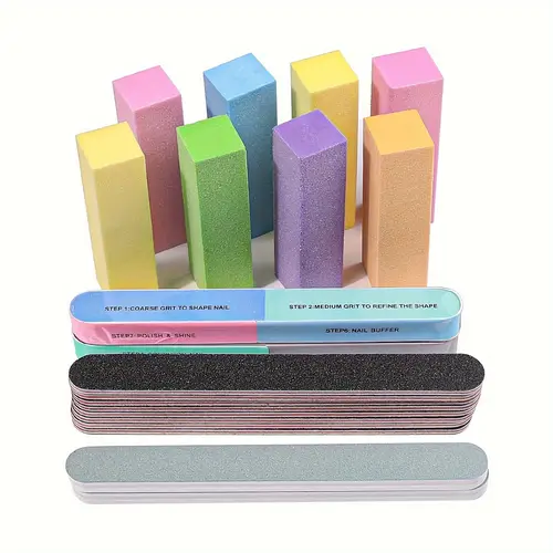 20pcs nail file buffer kit professional manicure tools rectangular nail buffer block nail polishing buffing tool unfragranced and nail care nail care accessories