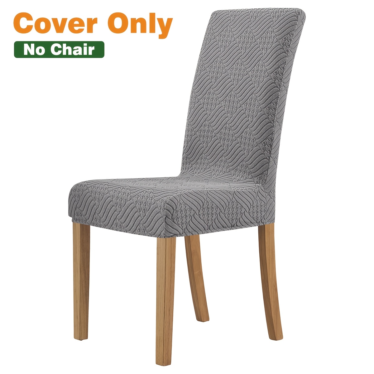 TEMU 1 Housse de chaise de salle à manger à mi-haut en polaire jacquard bouton d'osier 3D, Housse de protection de chaise de salle à manger jacquard