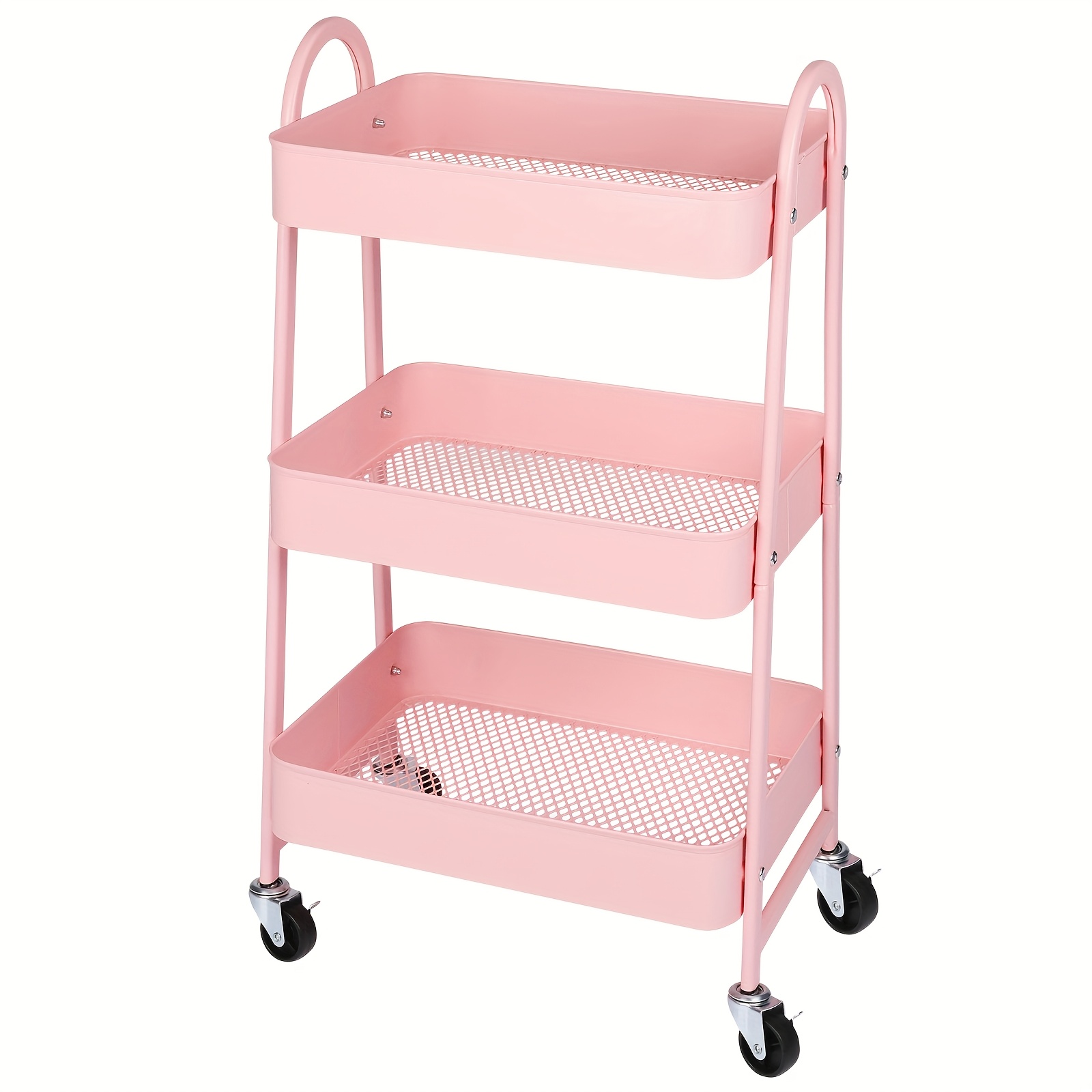 3 tier rolling storage cart metal trolley utility cart - Temu