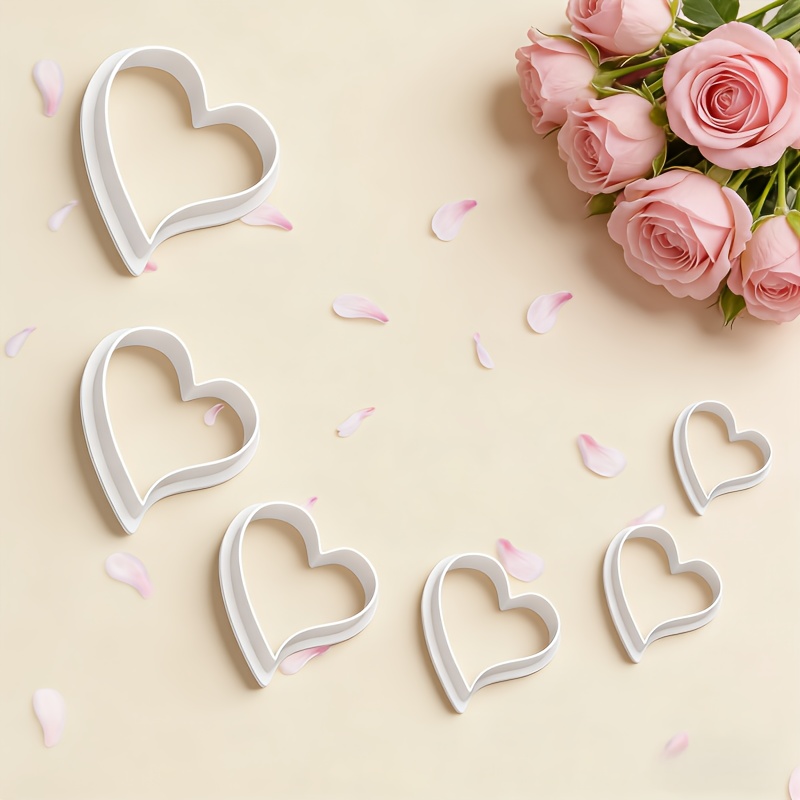 TEMU Un ensemble de 6 moules en de cœur sur le thème pour la Saint-Valentin, de tailles variées, spécialement conçus avec une et agrandie pour créer