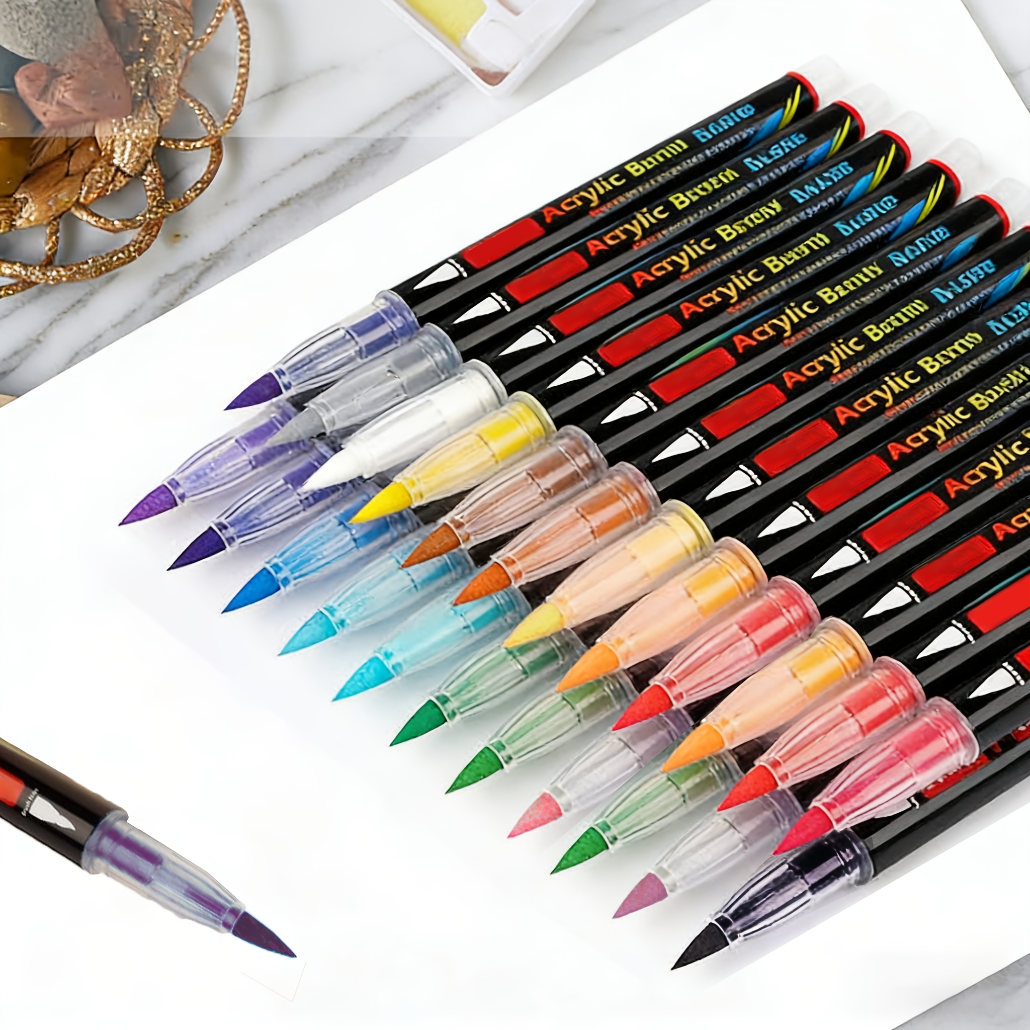 Image of Pens Acrylic Markers-acrylic Brush-markers For Ceramic Glass Colouring Crafts For Adults Christmas Egg Pumpkins Supplies.professional Supplies. Supplies