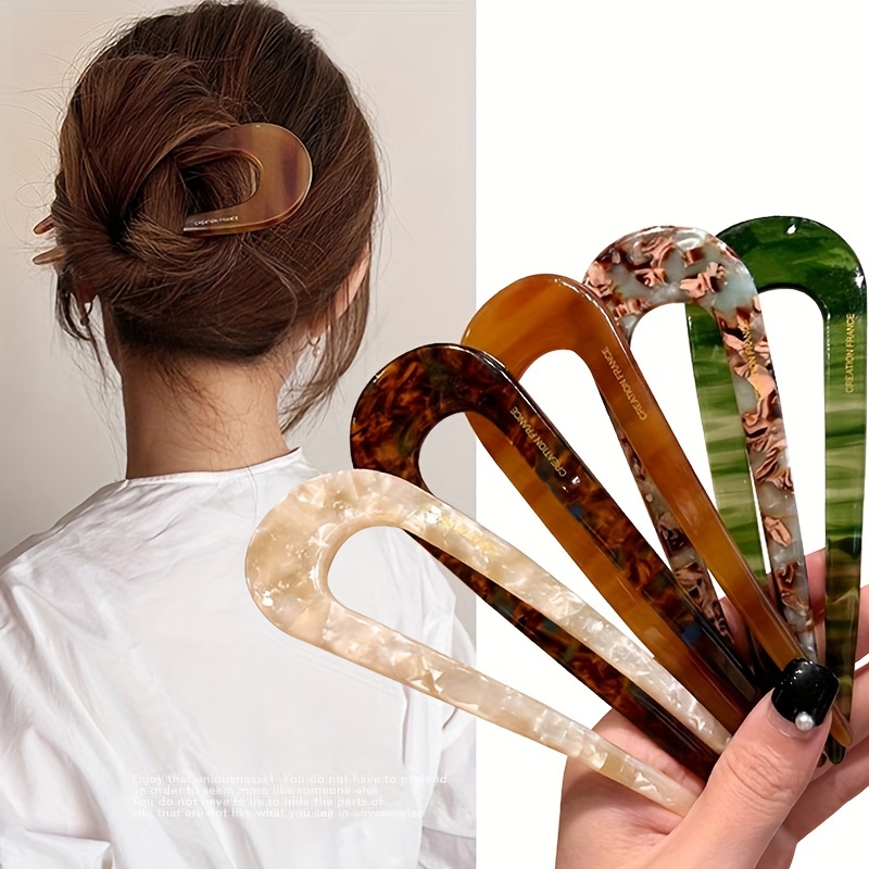 

Vintage U-shaped Hair Pins, Elegant Hair Bun Maker For Women, Easy Use Hair Accessories, Retro Hairpin Set For Secure Hold, Hair Stick Slide For Upswept Styles