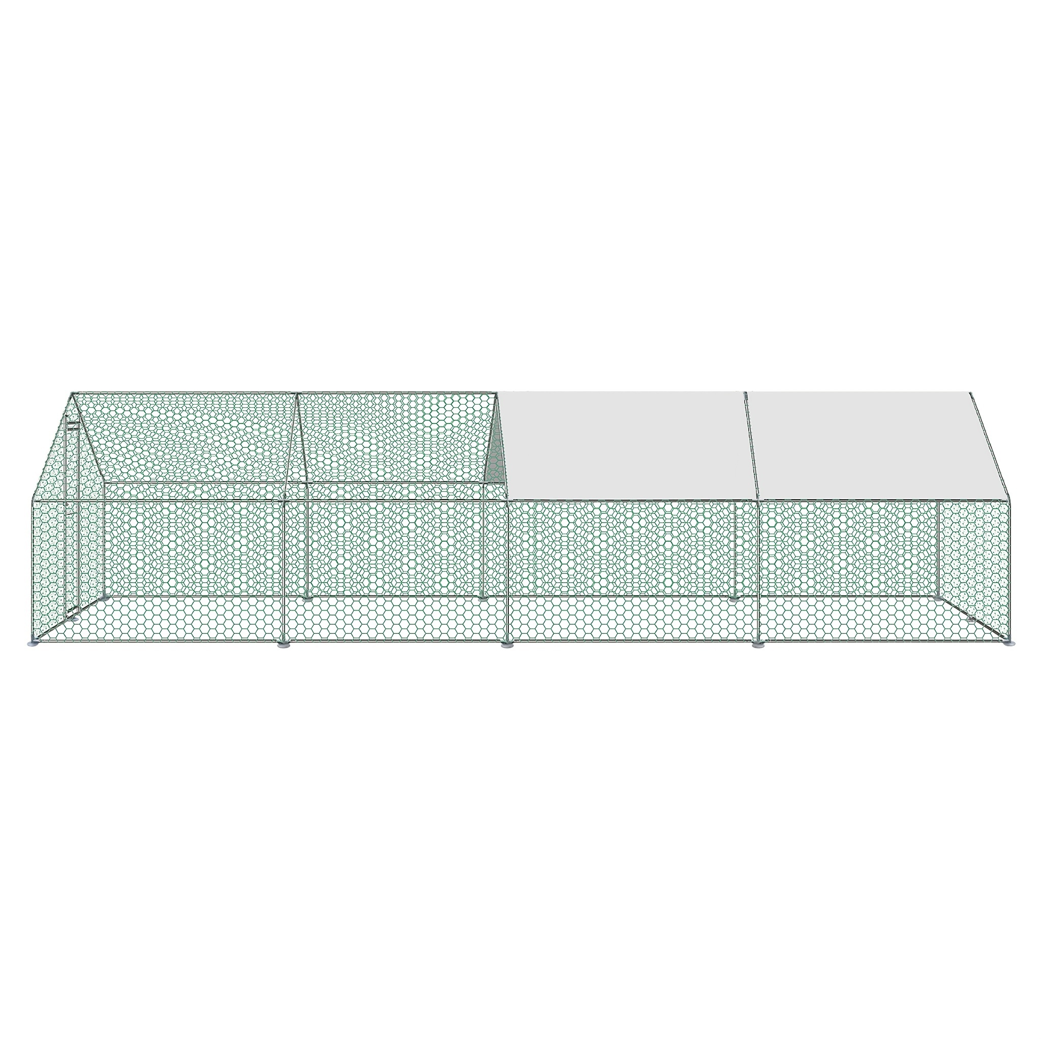 E-shop Hühnerstall Freilaufgehege für Haustiere, mit PE-Sonnenschutzdach, Hühnerkäfig mit Schloss, verzinkter Stahlrahmen, 3 x m/3 x 4 x 2 m/3 x 6 x 2