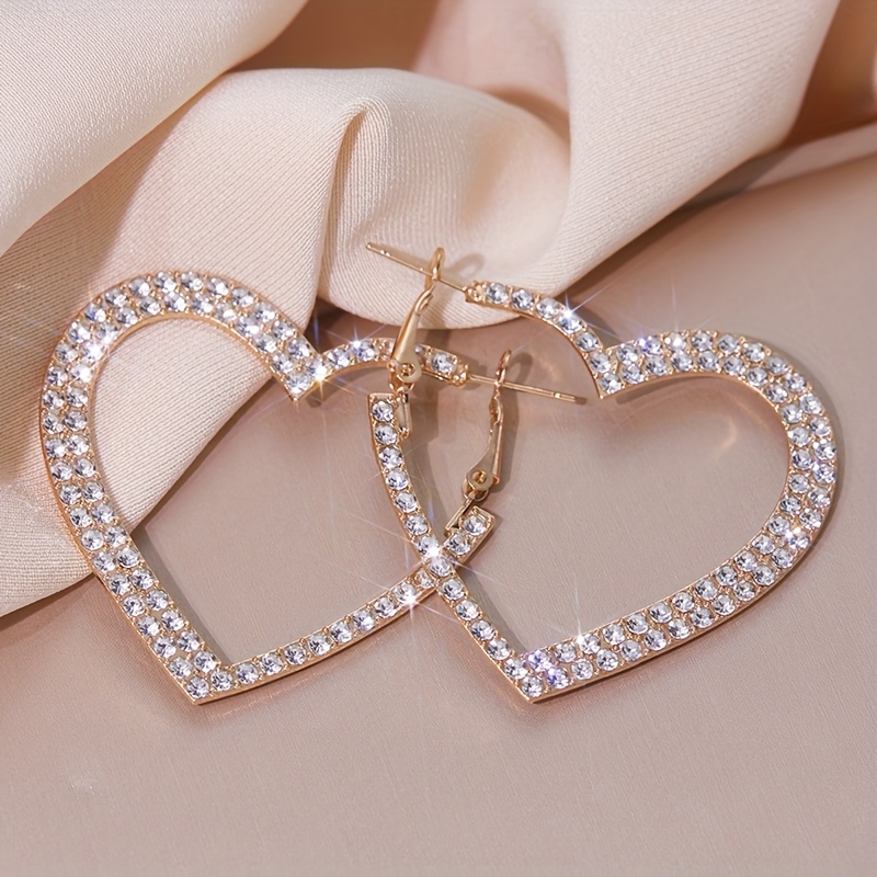 TEMU 1pair Heart Shaped Large Hoop Earrings Jewelry