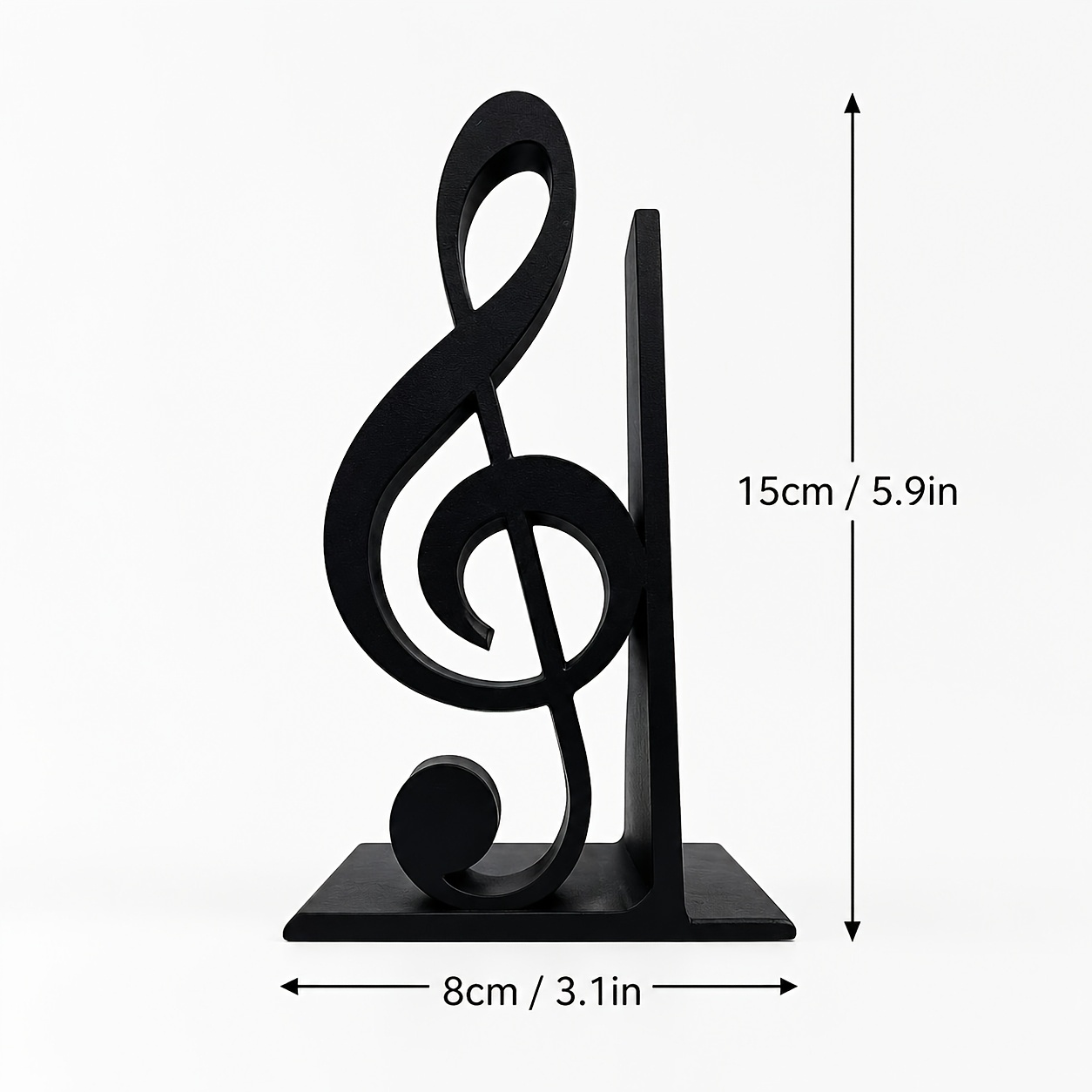 TEMU Treble Clef Music Bookmark 3d Printed - Bookshelf Decoration Bookstop, Modern Desktop Ornament, Gift For Music Lovers, 3 Colors [black White]