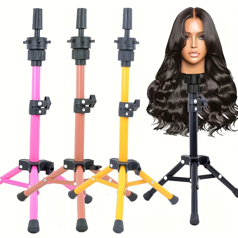 

Adjustable 23" Miniwig Stand Tripod - 5 Colors High-quality Metal, Portable & Foldable Design For Mannequin Heads, Professional Wig Making & Styling, Adult