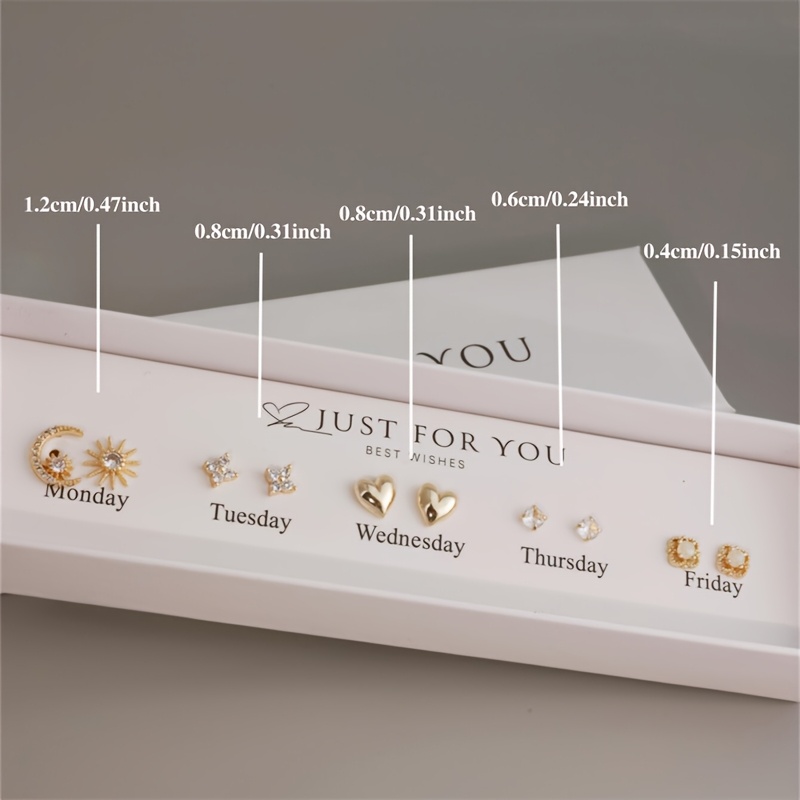 Synthetic Zirconia Set with Star and Moon Goddess Theme