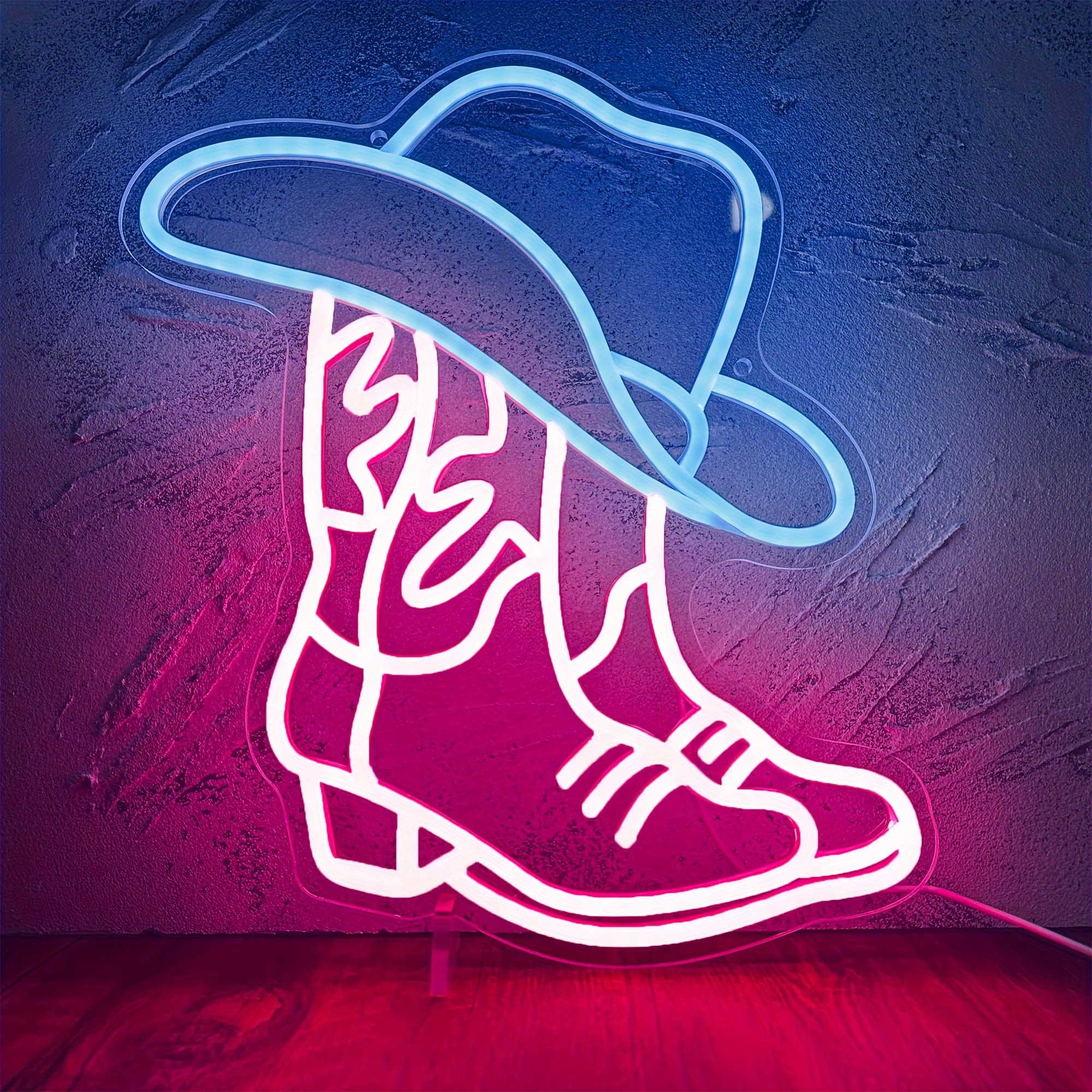 

Cowboy Boot And Hat Neon Sign, Led Pink Cowgirl Boots Neon Sign Wall Sign, Pink Aesthetic Western Wall Art, Usb Powered For Game Room Bedroom Party Bar Wedding Christmas Birthday Gift