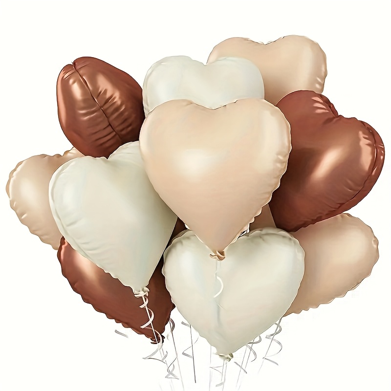 

18 Inch Heart Foil Balloon Set - 6pcs Metallic Balloons For Weddings, Engagements, Valentine's Day, Birthdays, Anniversary Celebrations Aluminum Foil Balloon Kit